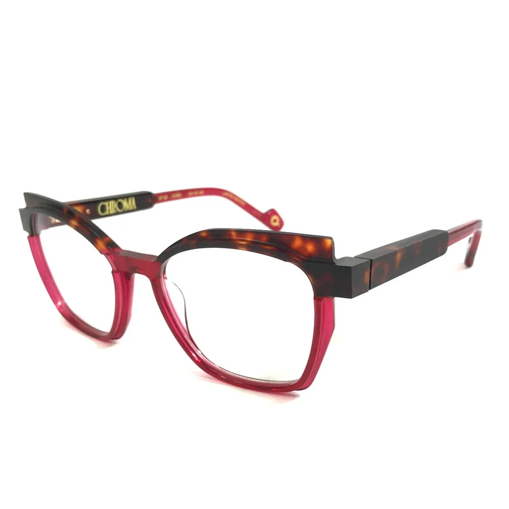 Etnia Barcelona Eyeglasses Frames CHROMA N39 HVRD Havana Red Brown 52-18-140